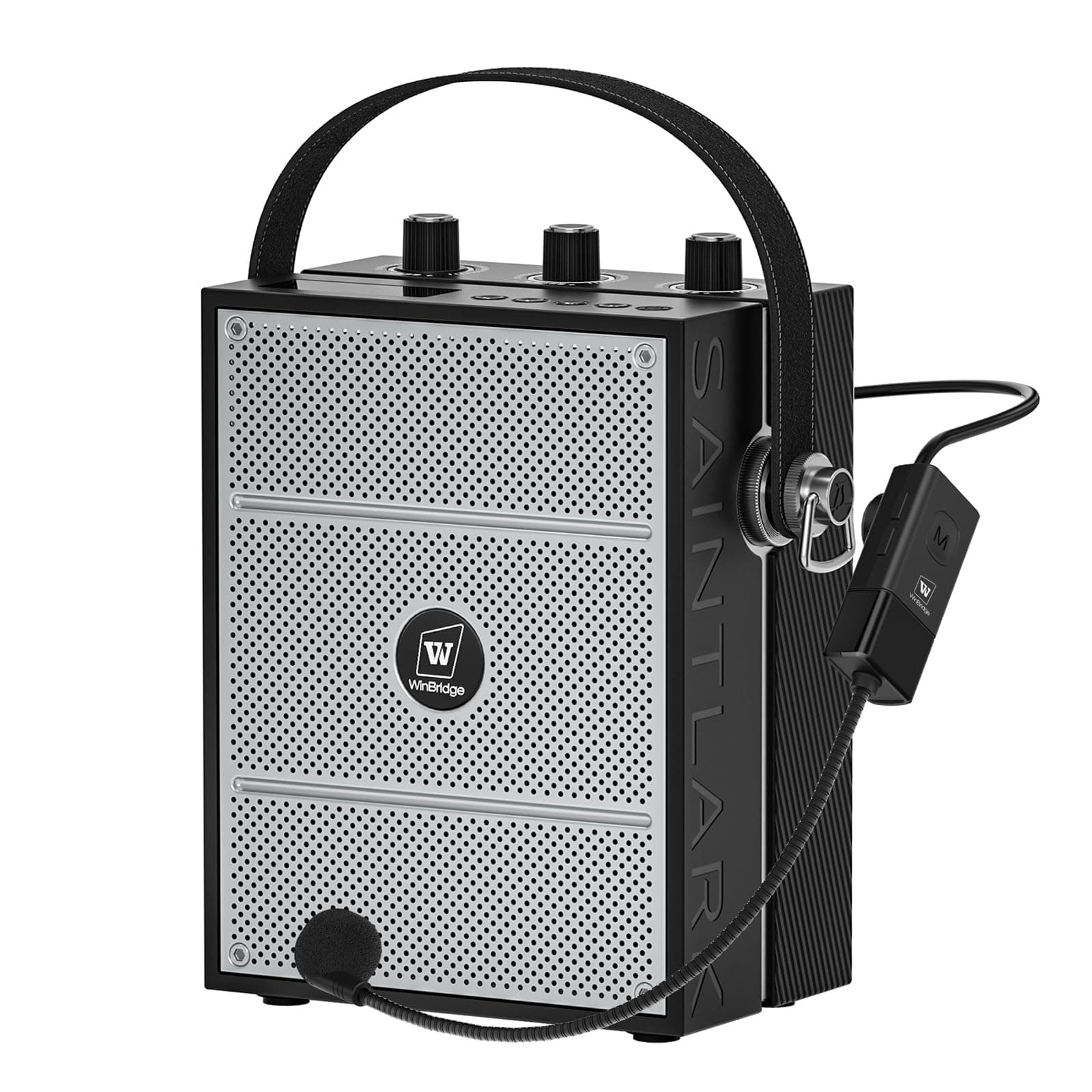 Voice Amplifier, Portable PA System with Wireless Headset Mic & Speaker, 50W Bluetooth Portable Microphone and Speaker for Teachers, Public Speaking, Events, Hands-Free Megaphone with Strap - S98