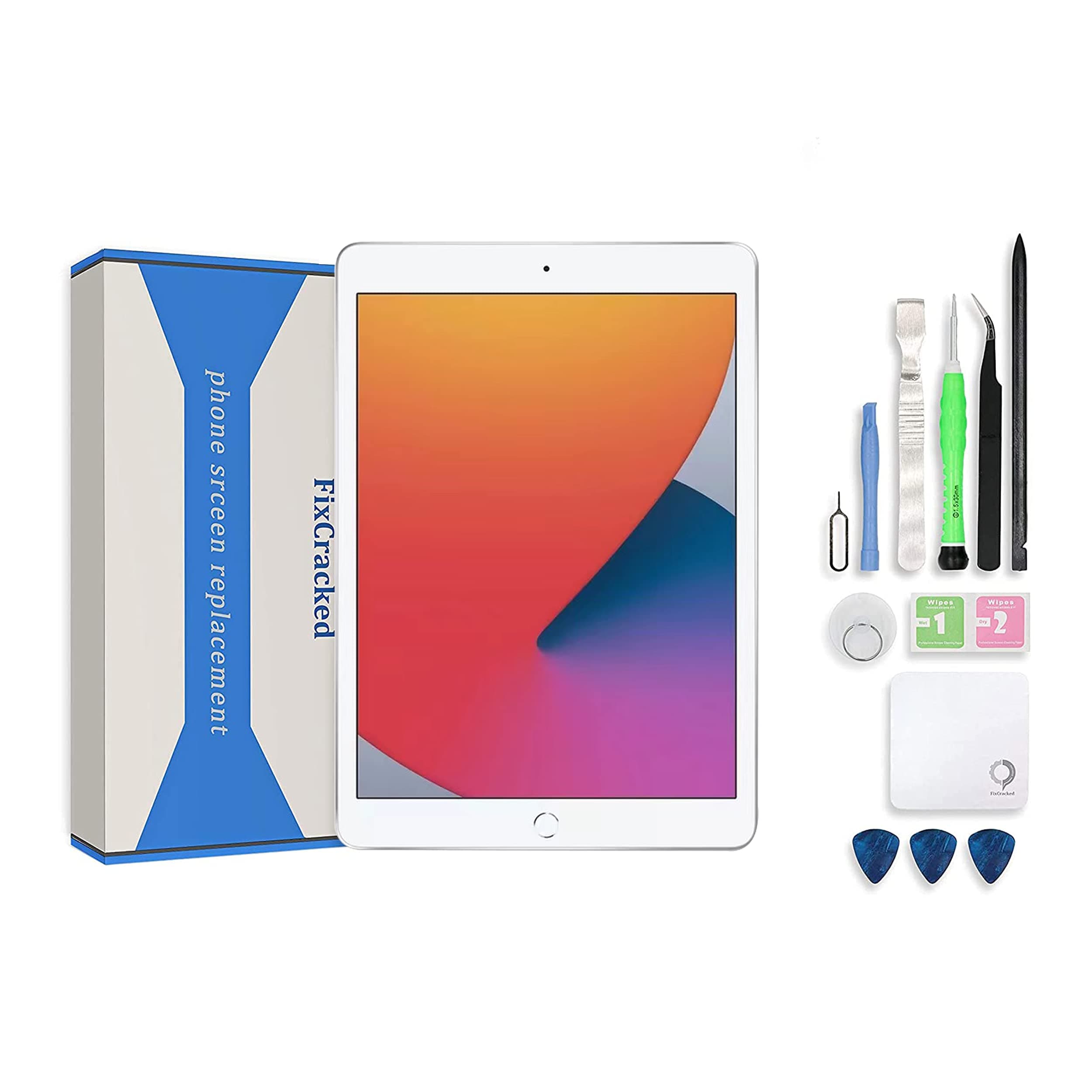 FixCracked Replacement LCD Screen and Glass Touch Digitizer for ipad Mini 4 with Professional Tool Kit（White）