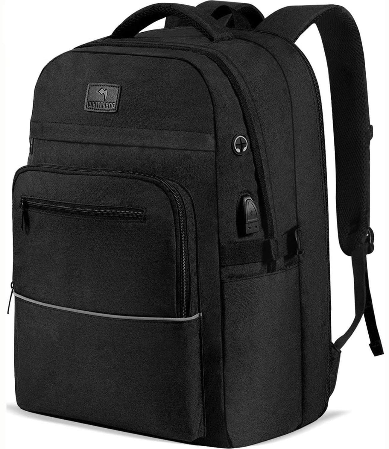 WhiteFang Laptop Backpack, 17.3 Inch Extra Large TSA Friendly Business Travel Laptop Backpack with USB Charging Port, RFID Pockets Water Resistant Big School Backpack for Women & Men