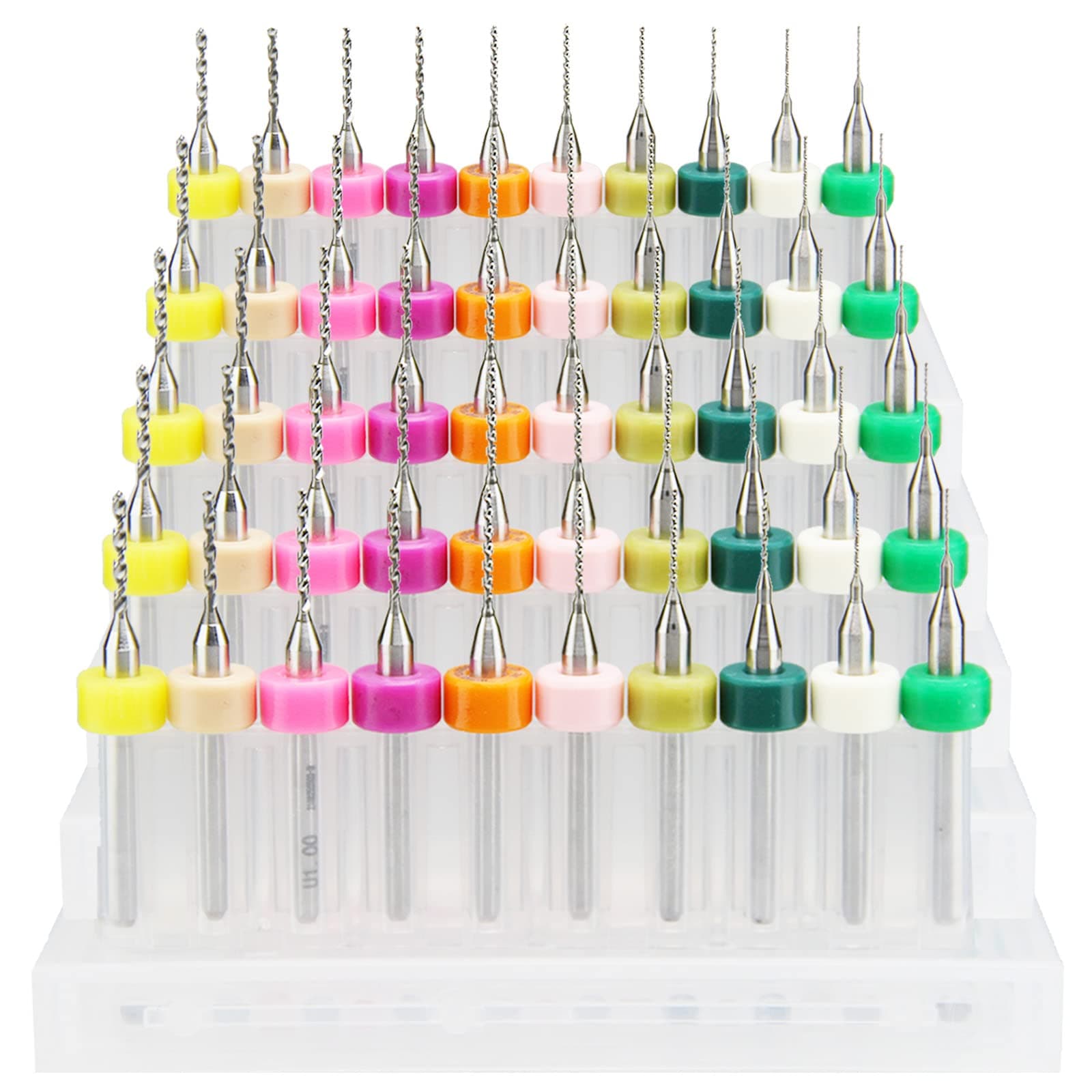 50 pcs PCB Drill bit Set, Carbide Micro Drill bit,1/8" Shank Spiral Groove，0.3mm-1.2mm (5 Pieces Each) Micro Drill bit Set, Mini Drill bits, Small Drill bits,Micro Drill bits.JTEYINH