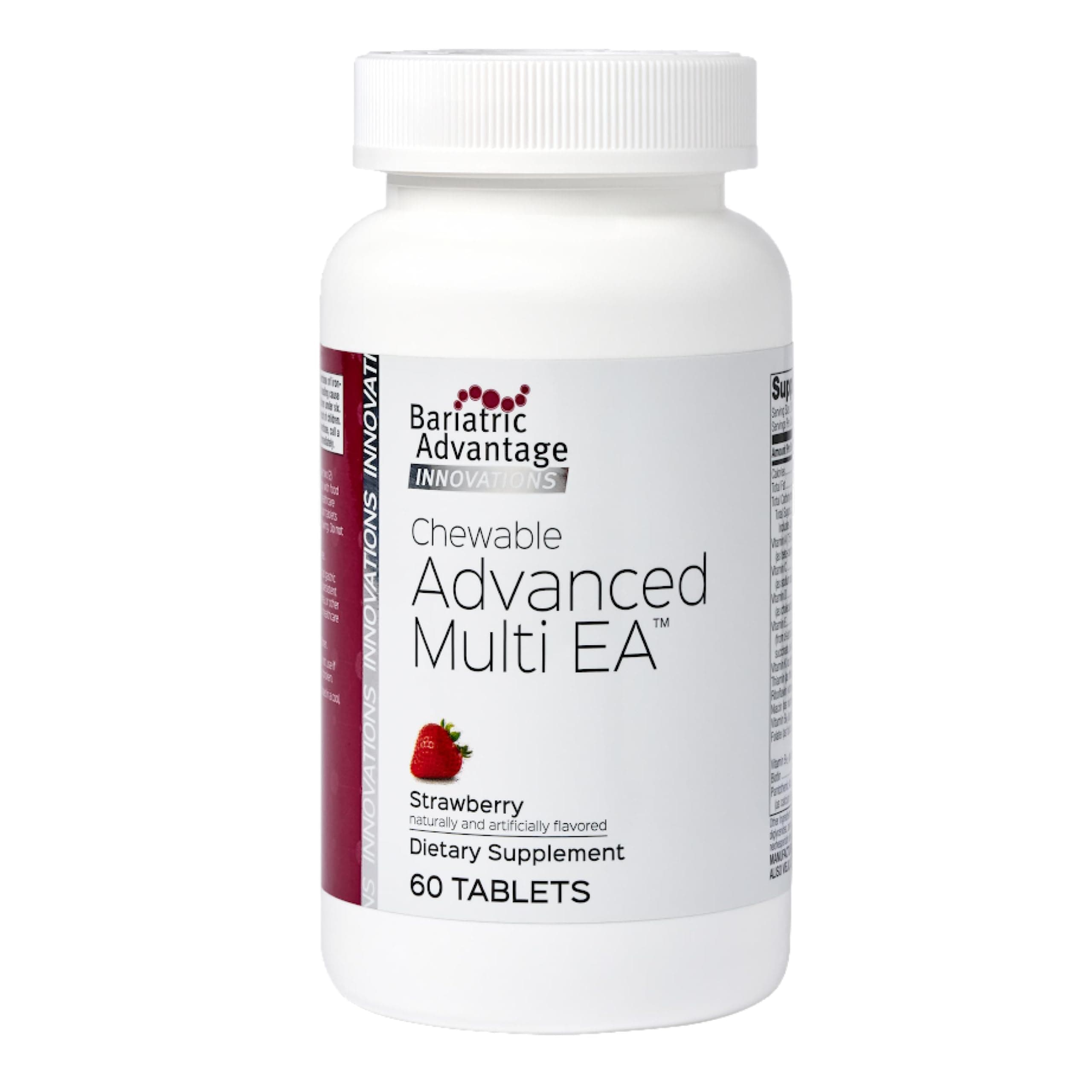 Chewable Advanced Multi EA - High Potency Daily Multivitamin with Iron for Bariatric Surgery Patients - Strawberry Flavor - 60 Count