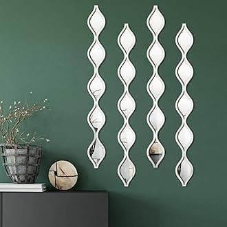 Qunclay Teardrop Mirror Wall Art Decorative Mirror Wall Decor Long Narrow Art for Apartment Living Room Bathroom Bedroom Entryway