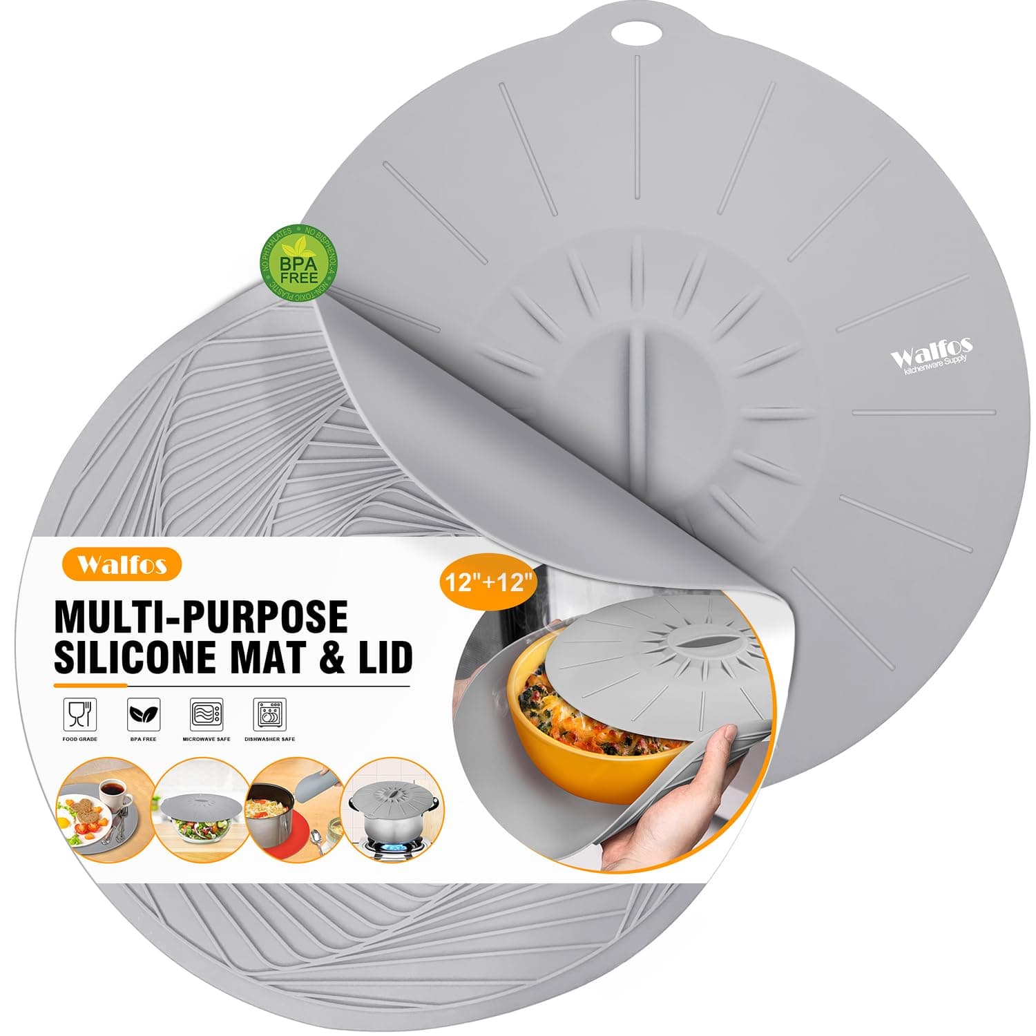 Silicone Microwave Mat & Silicone Microwave Lid Set