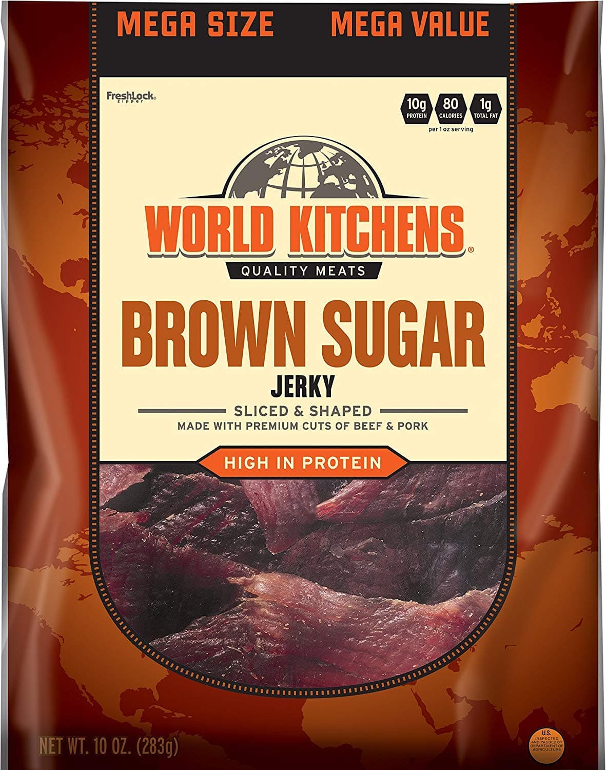 World Kitchens Jerky, Brown Sugar, 10 Ounce