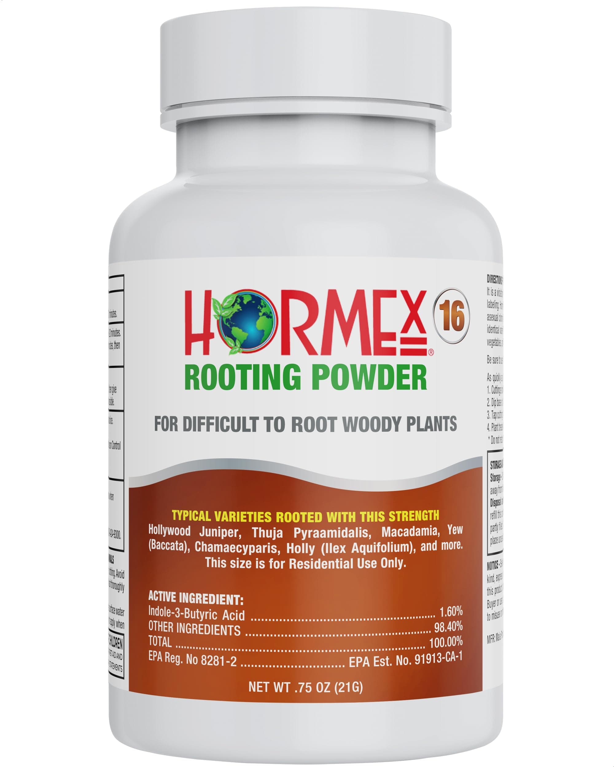 Rooting Powder #16 (1.60 IBA) - Rooting Hormone for Difficult Hardwood Plants & Tree Cuttings - Root Stimulator for Plant Cloning - Maximize Propagation Success