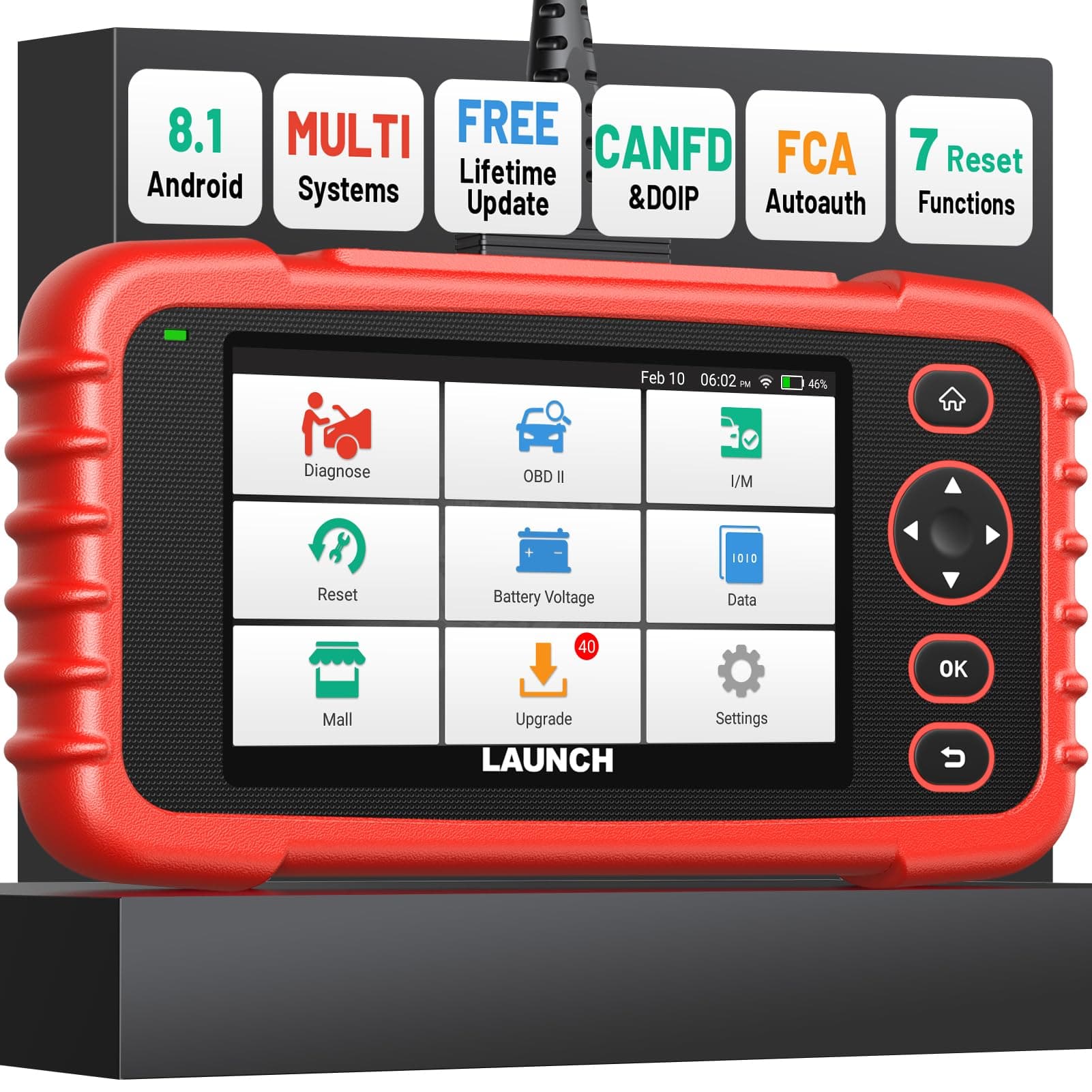 CRP123X V3.0 OBD2 Scanner 2026 Version, ABS SRS Engine Transmission Car DiagnosticTool, 7 Service Functions, Battery Test, Lifetime Free Update
