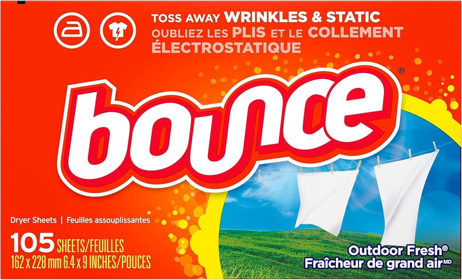 Bounce Outdoor Sheets, Fresh, 105 Count