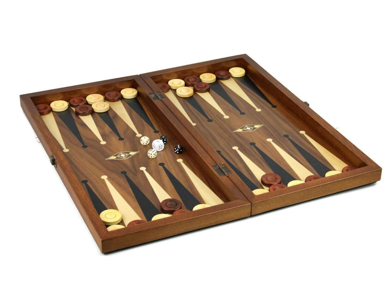Chessgammon BACKGAMMON BOARD SETHAND CRAFTED SOLID OAK WOOD"HELENA WOOD ART" BACKGAMMON SET WOODLAND- 2243P