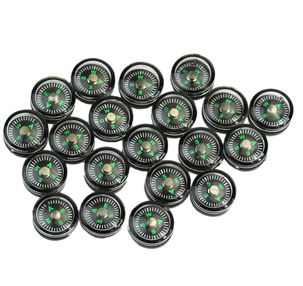 20Pc 12mm Mini Small Pocket Button Survival Compasses For Hiking Camping Outdoor