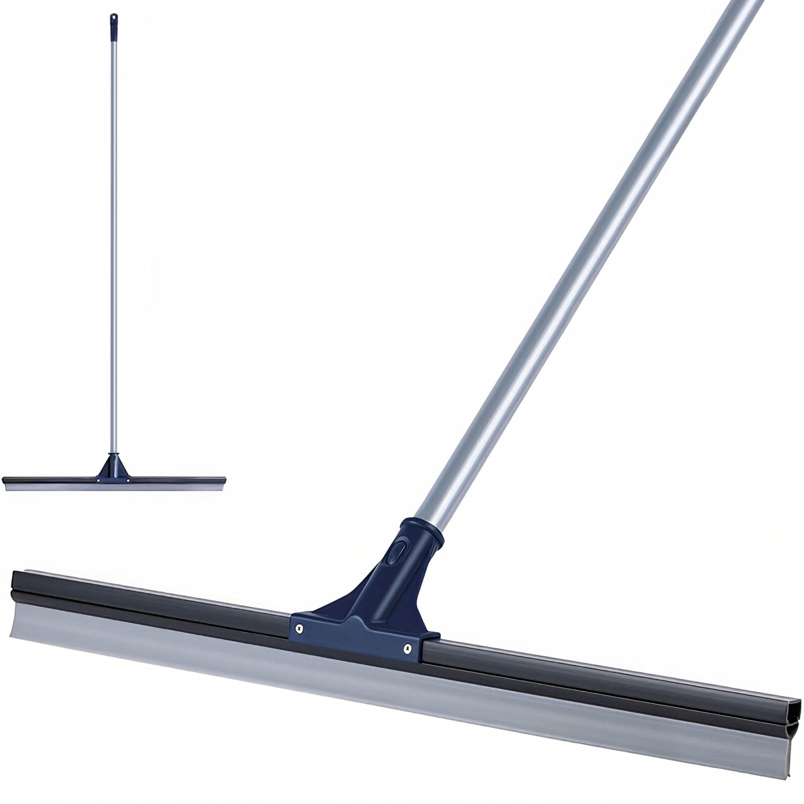 DSV Standard Floor Squeegee for Concrete Floor, 30" Large Squeegee Broom, Heavy Duty Floor Squeegee for Tile with 51.5" Handle for Garage, Deck, Bathroom, Window, Glass