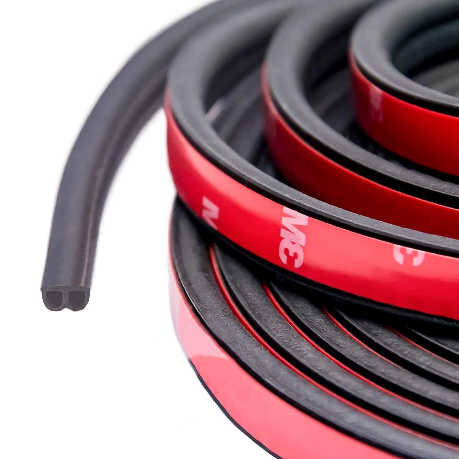 Car Door Edge Guard(16ft/5M), Universal B Shape Rubber Seal Strip Trim Automotive Self Adhesive Weatherstrip for Window Door Protector Soundproofing Noise Insulation
