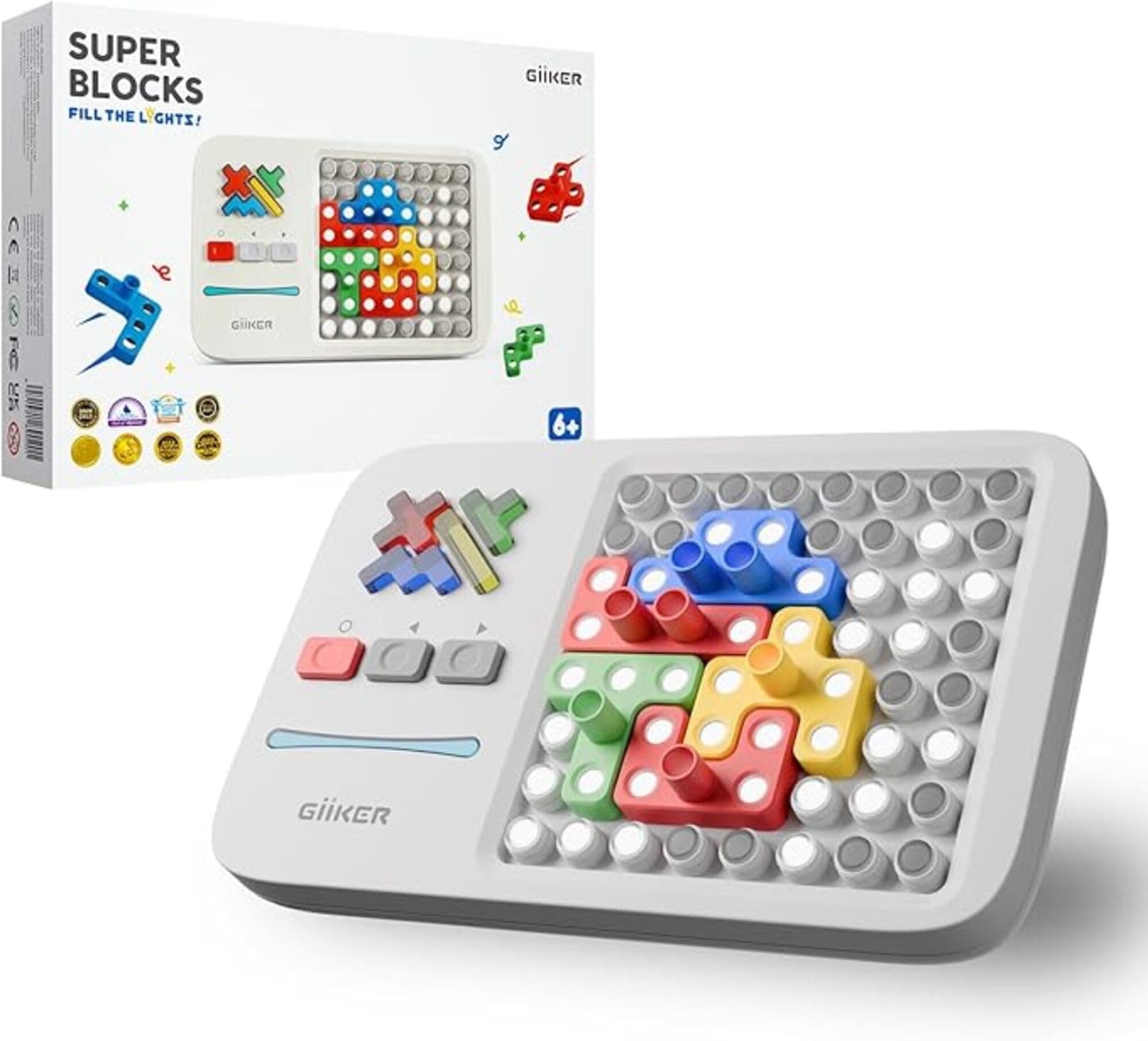 Super Blocks, Over 1000 Leveling Challenges, Patience Games, Skill Games, Logic Games for Kids from 6 Years, Portable Travel Games, Birthday Gift