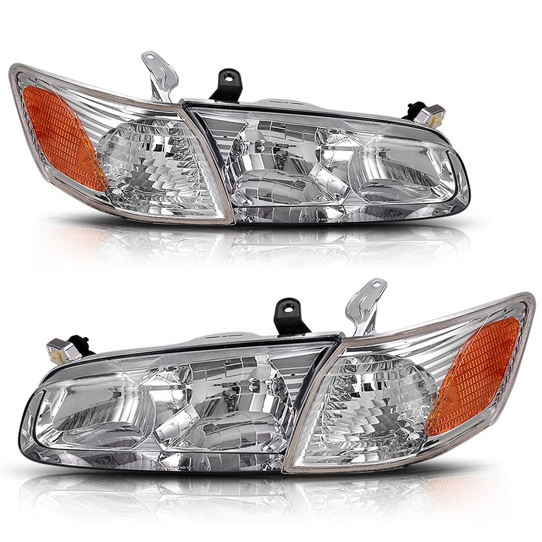 AUTOSAVER88 Headlight Assembly Compatible with 2000 2001 Camry Headlamps+Amber Corner Lamps