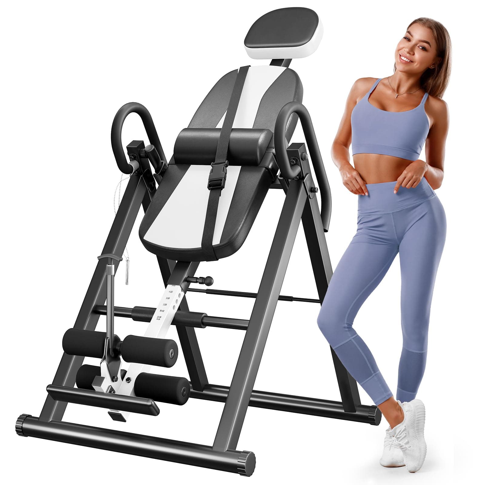 YOLEO Gravity Inversion Table for Back Pain Relief 2026 New Inversion Table w/Lumbar Support Easy to Assemble Back Stretcher Machine 300 lbs