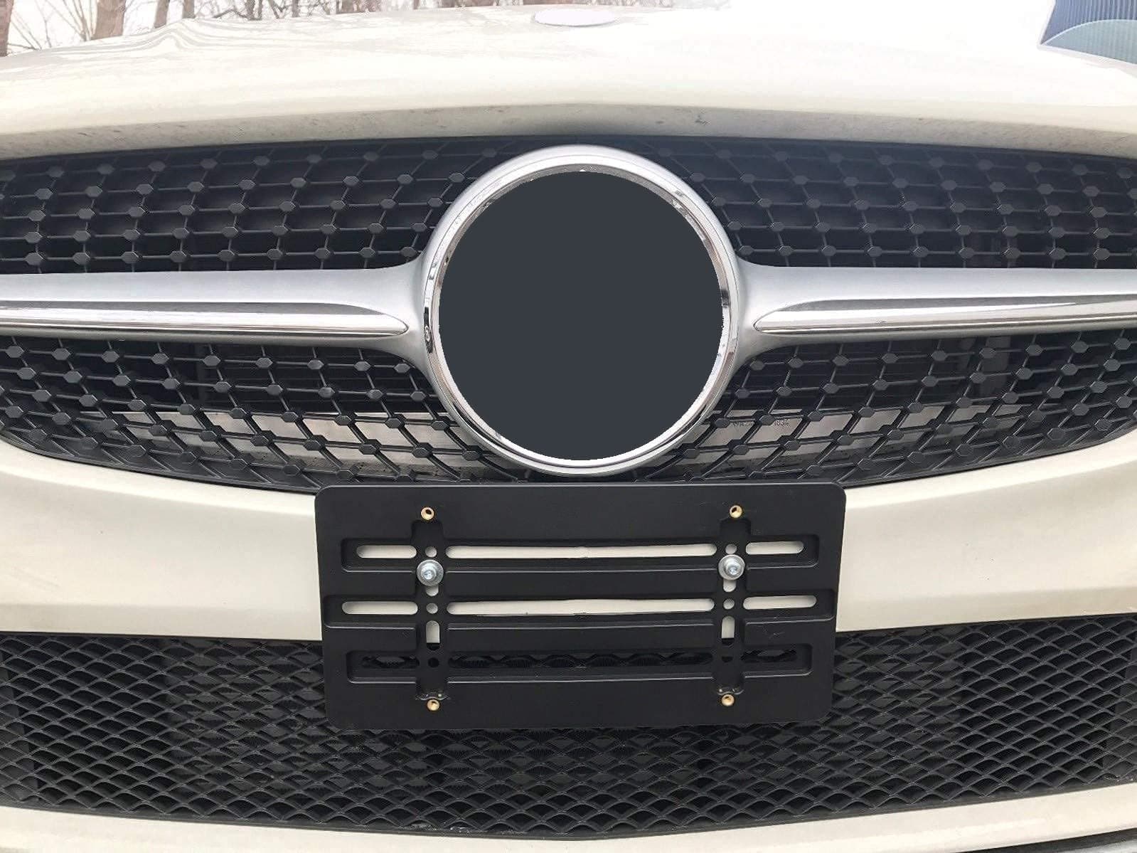 Front Bumper License Plate Tag Holder Mounting Relocator Adapter Kit Bracket for Mercedes-Benz (All Models) Quantity Discount(9.95$ to 6.50$)(Each with 2 Screws + 4 Bolts & 4 Built in Nuts) (1)