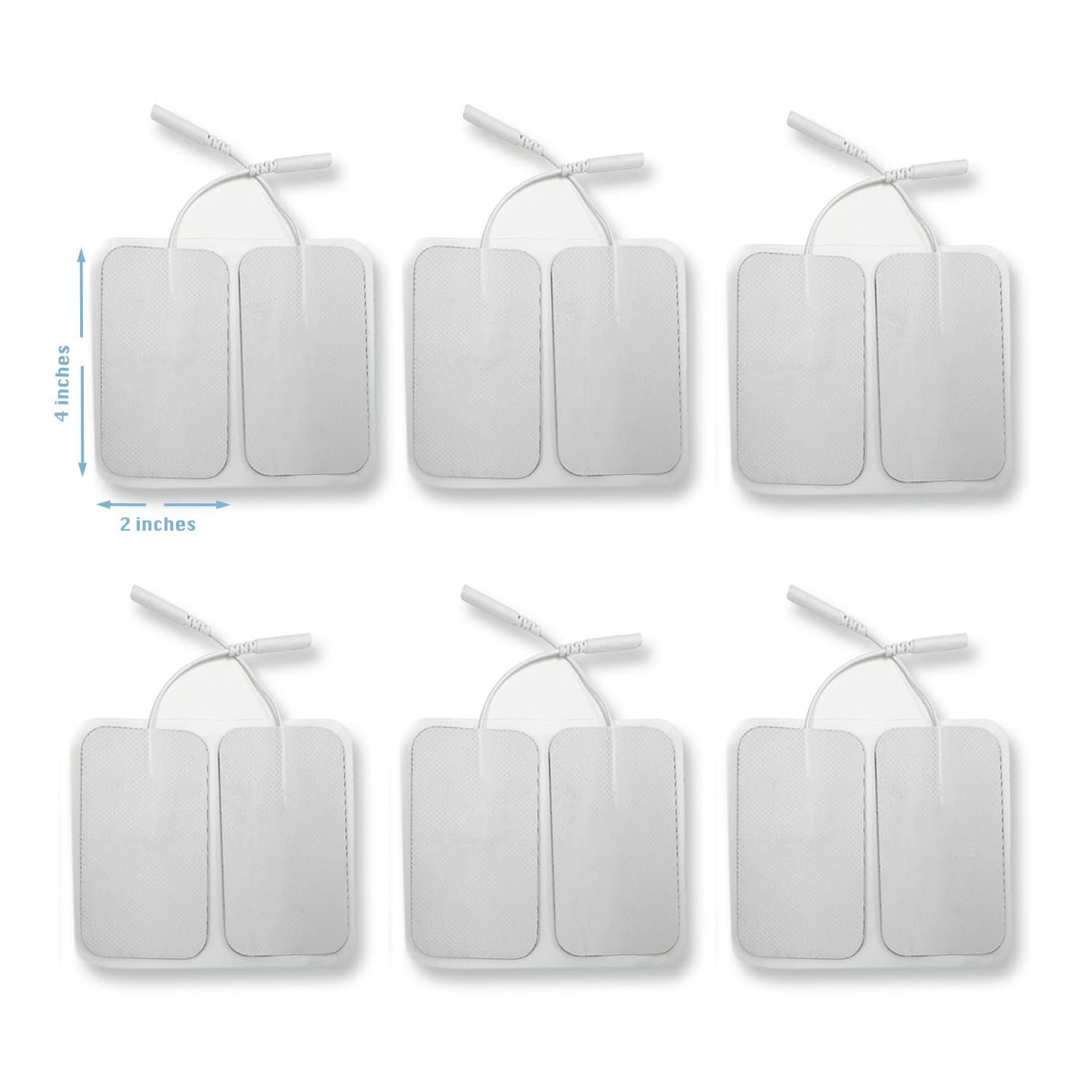 12 Pieces Electrode Pads for TENS Unit EMS Machine Device Massager Premium Quality Self Adhesive Square 4" x 2" Extra Large Replacement Pads