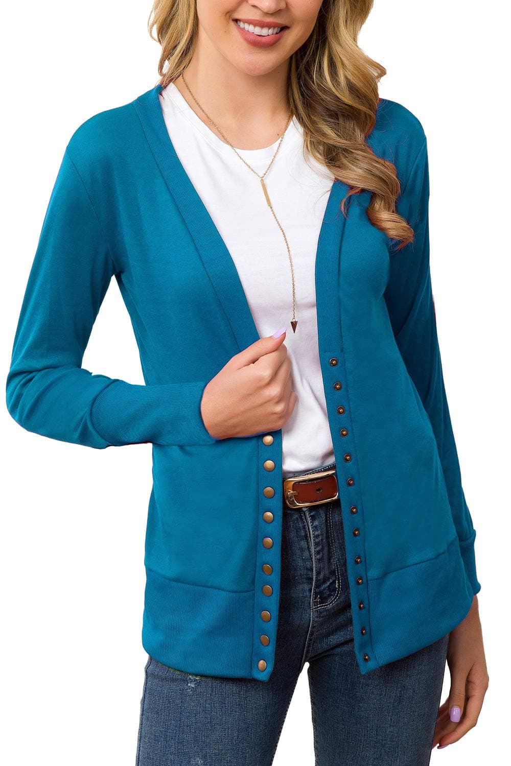 Women's S-3XL Solid Button Front Knitwears Long Sleeve Casual Cardigans