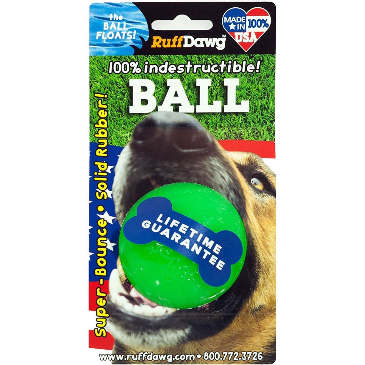 Ruff Dawg Ball Solid Rubber Dog Toy Small Assorted Neon Colors