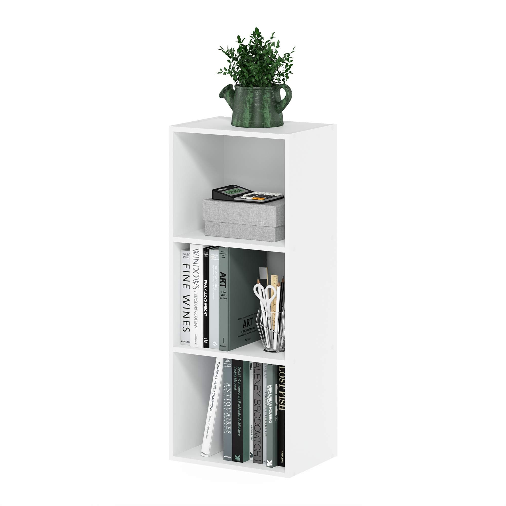 Furinno Pasir 3-Tier Open Shelf Bookcase, White