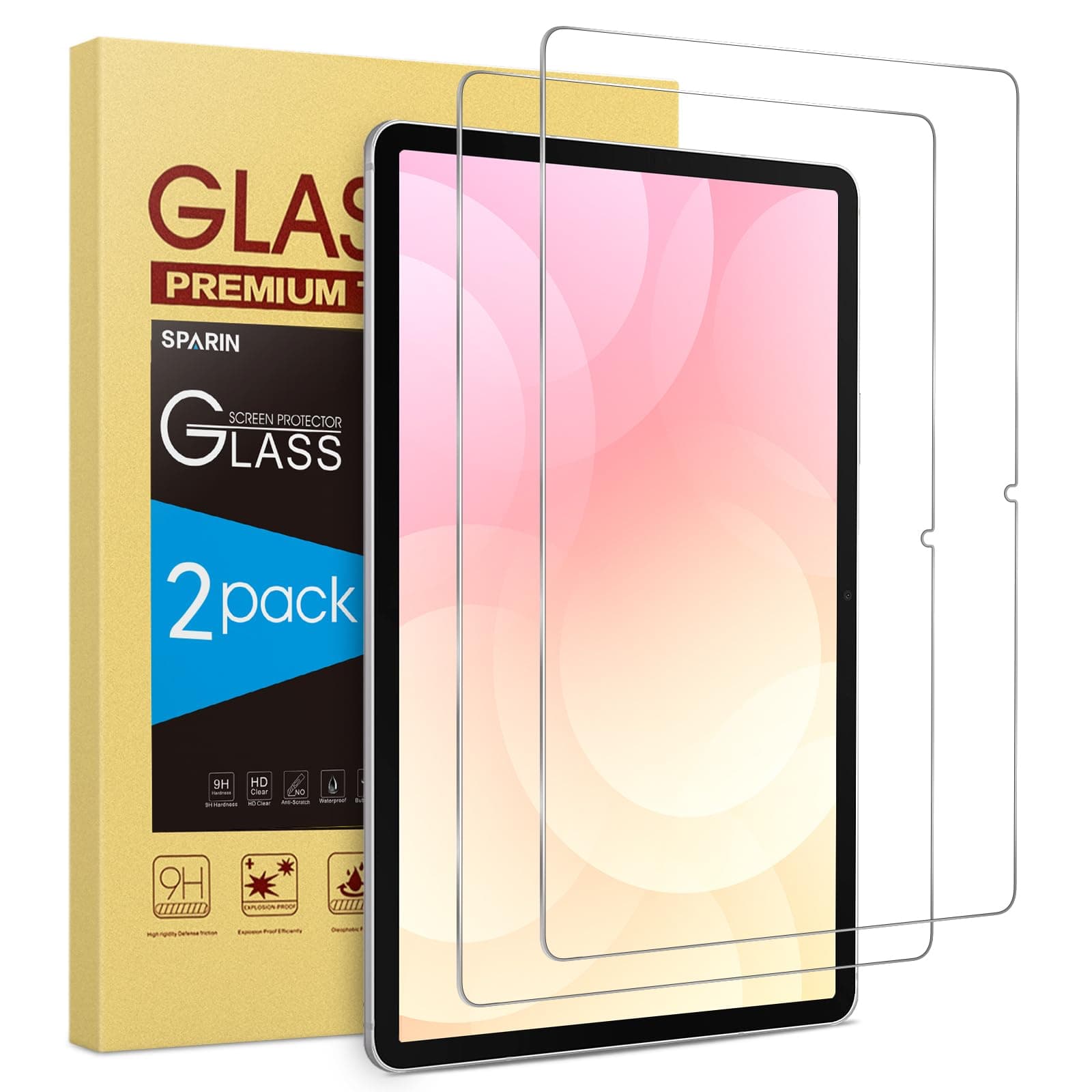 2 Pack Screen Protector for Samsung Galaxy Tab S11/ S10 Lite/ S10 FE/ S9 FE/ S9, (11"& 10.9") Tempered Glass Compatible with S Pen, Case Friendly, Anti-Scratches