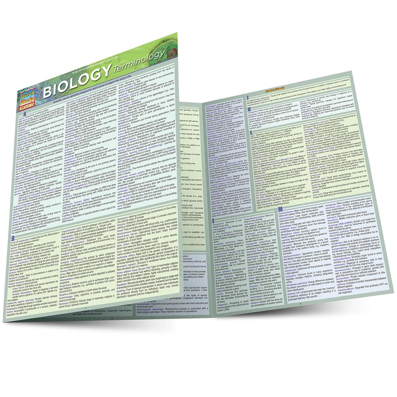 Biology Terminology: a QuickStudy Laminated Reference Guide