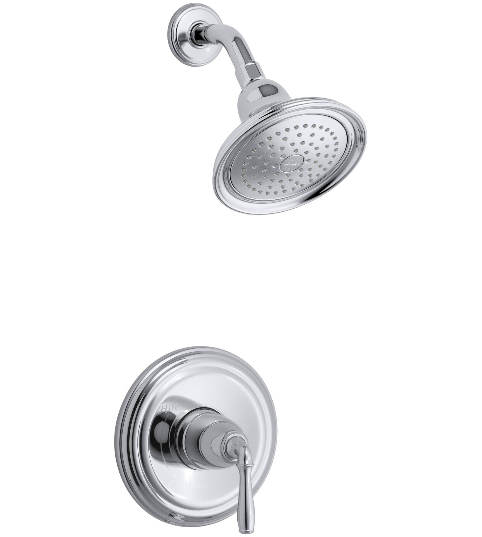 TS396-4-CP Devonshire(R) Rite-Temp(R) Shower Valve Trim with Lever Handle And 2.5 gpm Showerhead, Polished Chrome