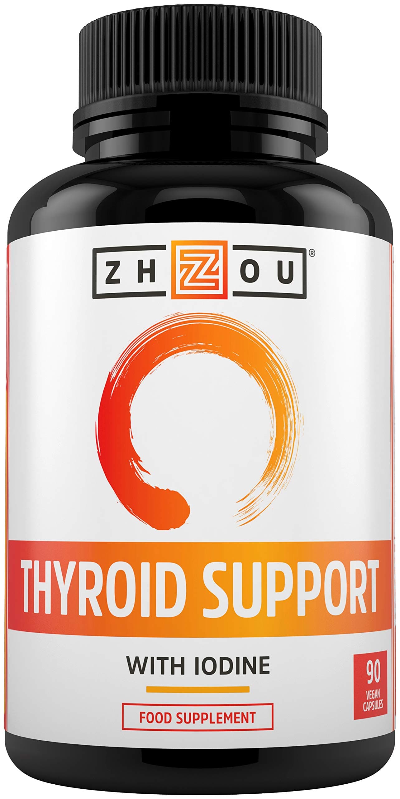 Thyroid Support Supplement for Women - 90 Vegan Capsules - Advanced Complex with 13 Ingredients Including Iodine, Magnesium, Vitamin B12, L-Tyrosine, Schizandra & Cayenne - Zhou