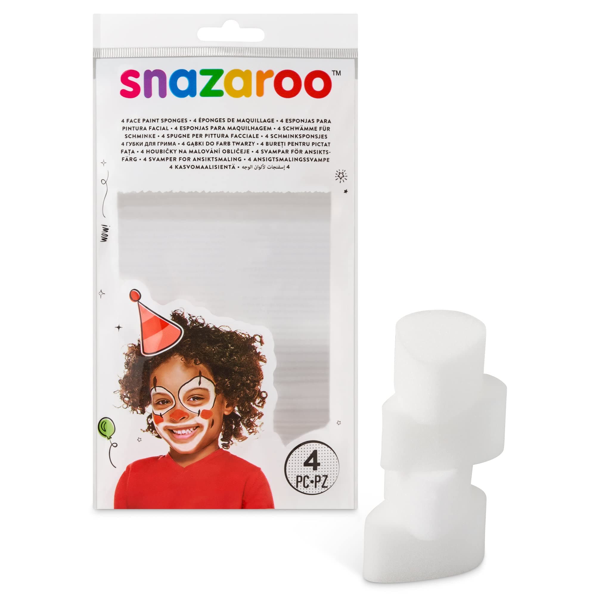 Snazaroo High Density Tear Drop Sponge, 4 Pack, White