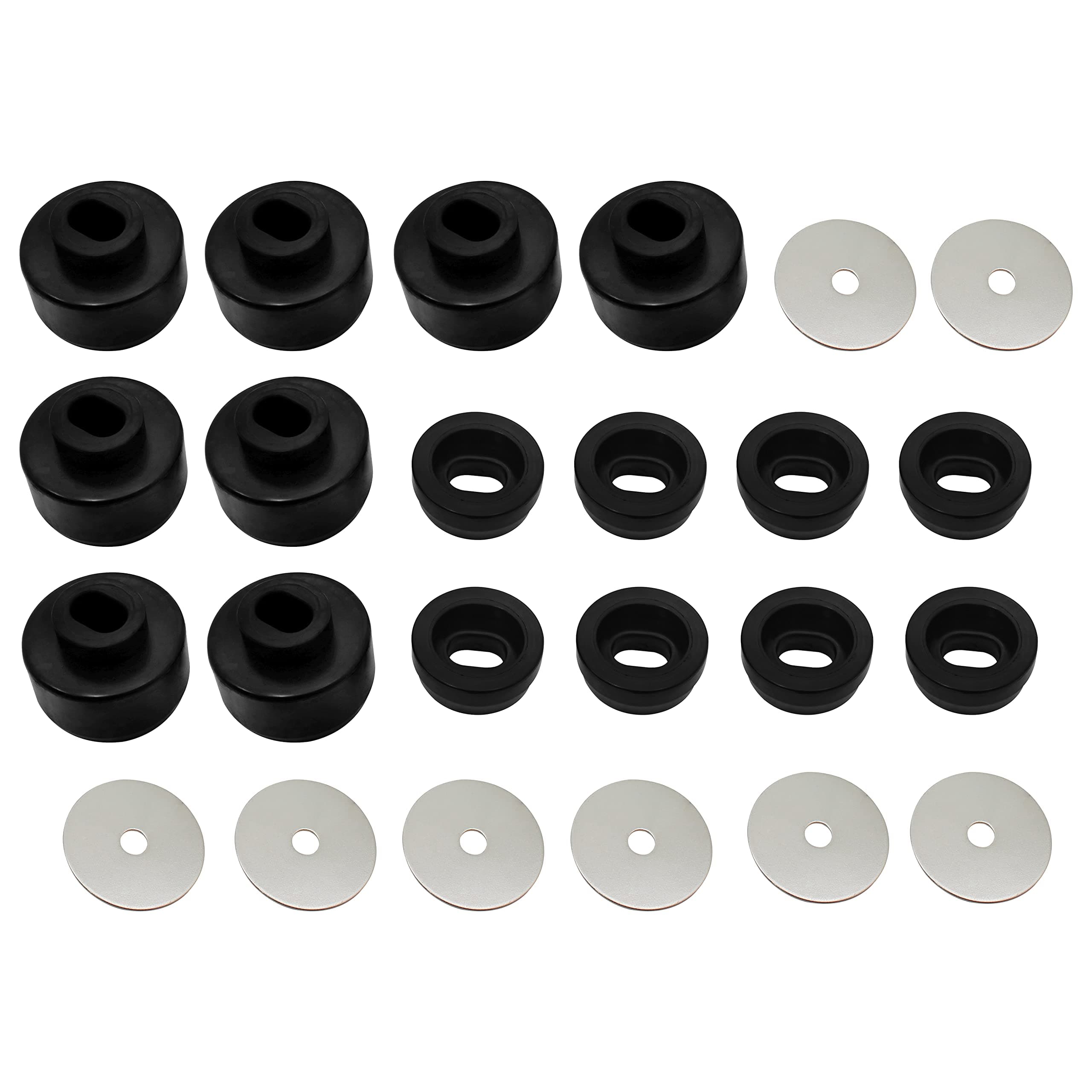 7-141 Body and Cab Mount Bushing Kit, suitable for 99-14 Chevy Silverado 1500 (Silverado 2500 HD) 2WD or 4WD; fit for 99-14 GMC Sierra 1500 (2500 HD) 2WD or 4WD, Black