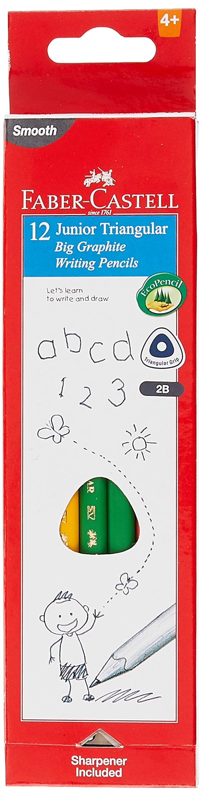 Junior Triangular Graphite Pencil 2B Box Of 12Pc
