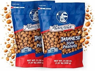 Manzela Crunchy Japanese-Style Flavor Peanuts | Large 900g Resealable Bag, Mexican Favorite with a Japanese Twist, No Artificial Flavors, Perfect for On-the-Go or At-Home Snacking, Size 900 Gr, 2-Pack