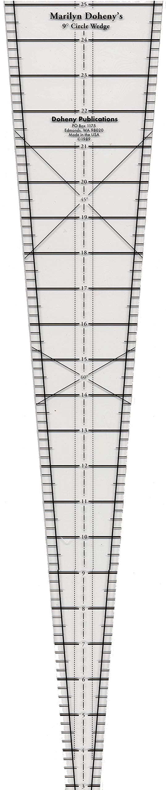 25" - 9 Degree Circle Wedge Ruler