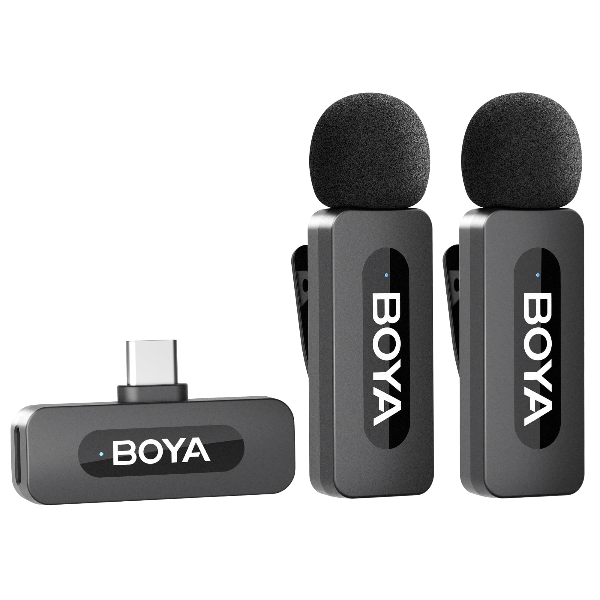 BOYA BY-V20 Wireless Lavalier Microphone, Mini Lapel Mic with Noise Cancelling Compatibale with Android/Type-C, iPhone 15/16, Laptop for Youtube Speaking Podcast Facebook Vlogging Video Recording
