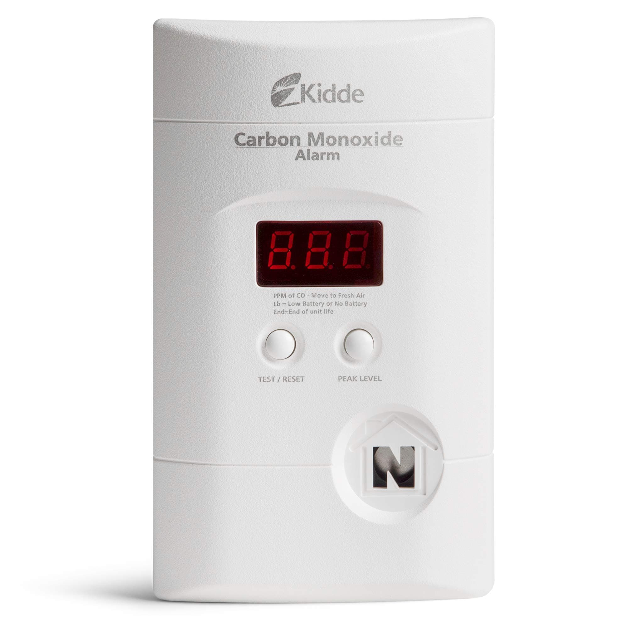 Carbon Monoxide Detector, Plug-In with 9V Battery Backup, Digital Display, 85 dB Alarm, LED Status Light Indicators, 3rd Edition