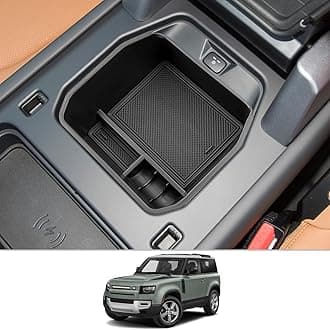 CDEFG for 2020-2024 2025 Defender 130 110 90 Center Console Organizer for 2020-2025 Land Rover Defender Accessories Middle Console Armrest Tray Storage Box(Not for Models w/Cool Box)