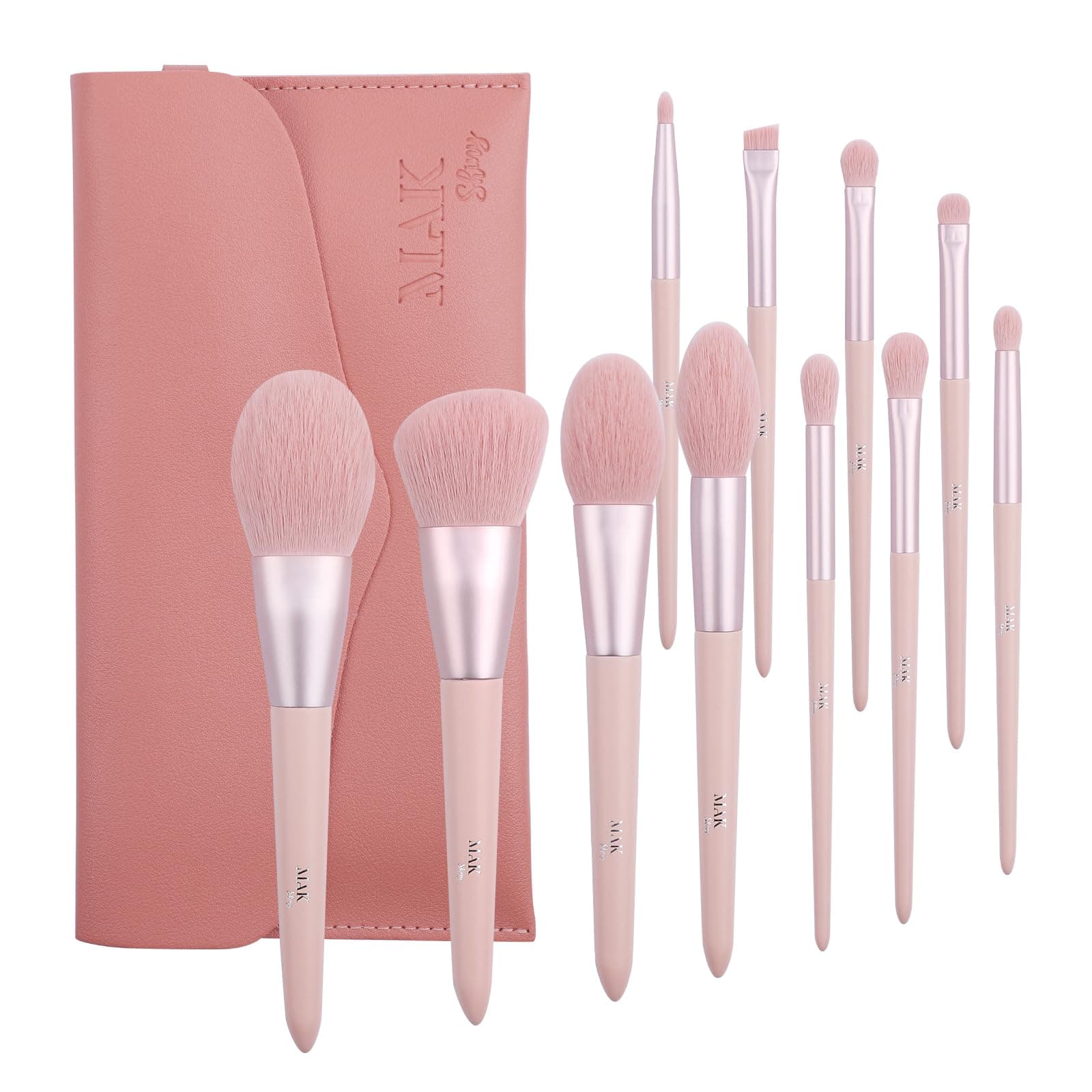 Makeup Brushes 11 PCS Set with PU Leather Bag (11 Pcs + PU Leather Bag)