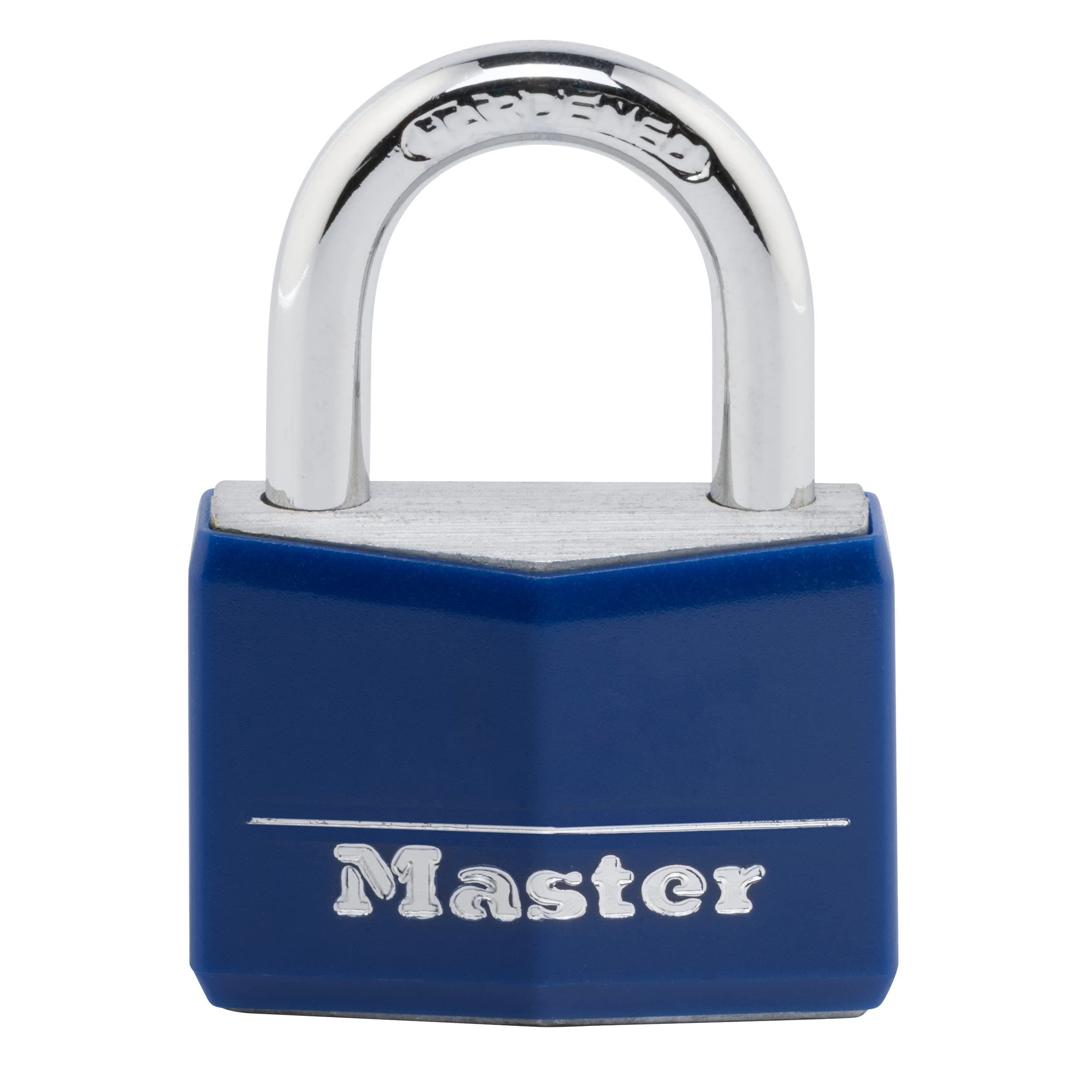 Master Lock Blue Vinyl Covered Aluminum Keyed Padlock, Small Lock for Gym or School Locker can be Used Indoors or Outdoors, 142DCM