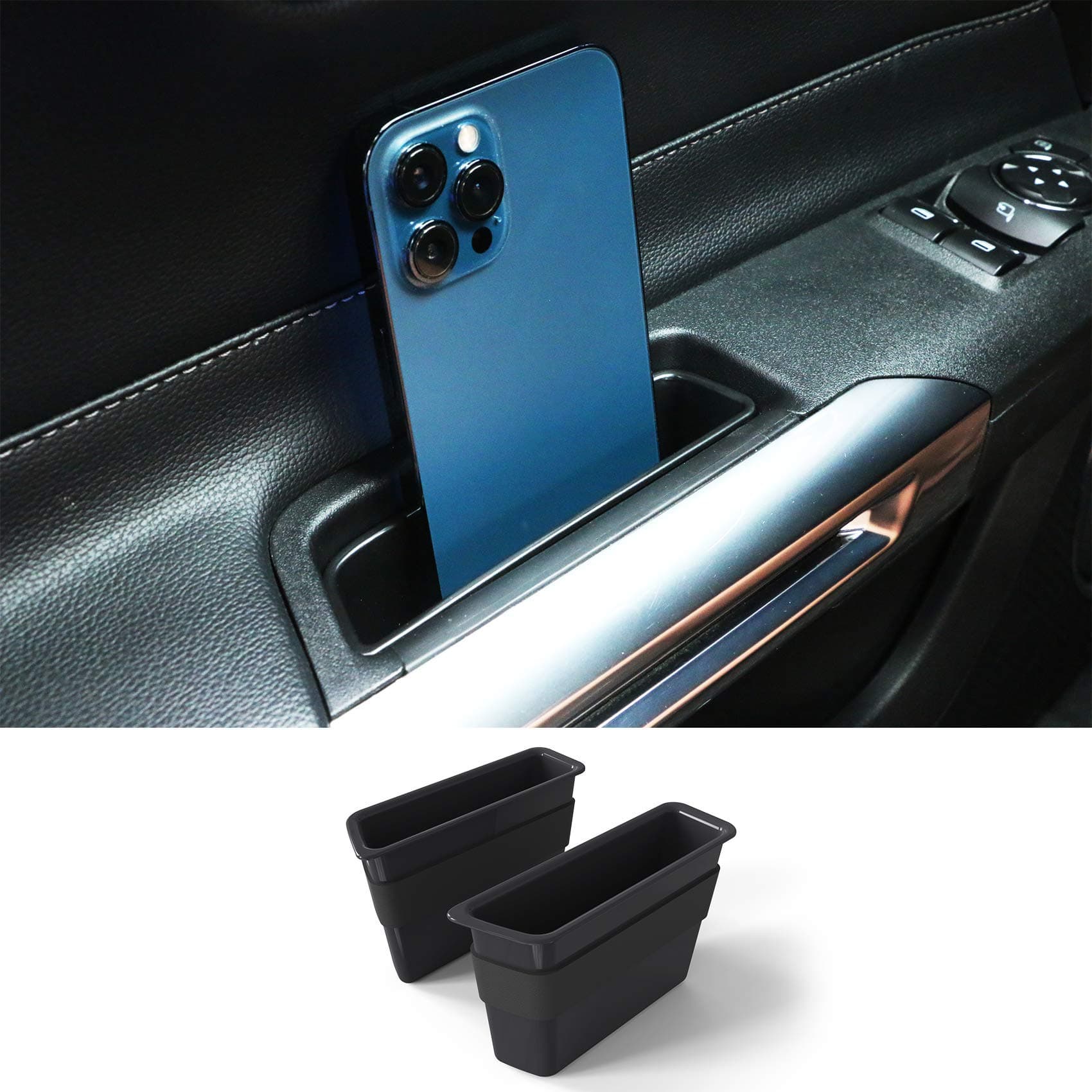 Door Side Storage Box Interior Accessories for Ford Mustang 2015-2025