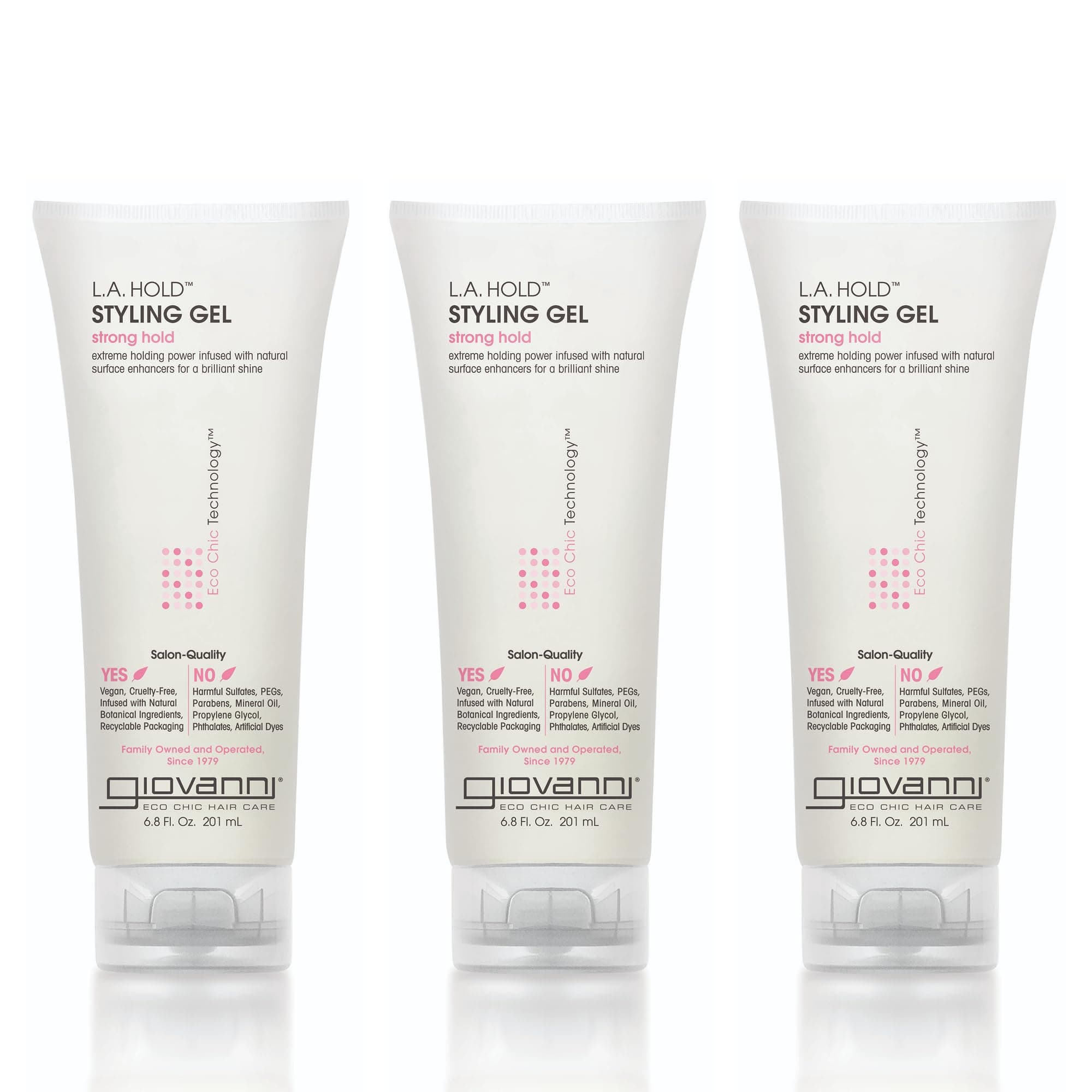 La Hold Styling Gel - Hair Gel For Men & Women, Strong Hold Hair Gel In Bulk For Curly, Straight & Wavy Hair, Control Super Hold Slick Gel - 6.8 Fl Oz (Pack Of 3)