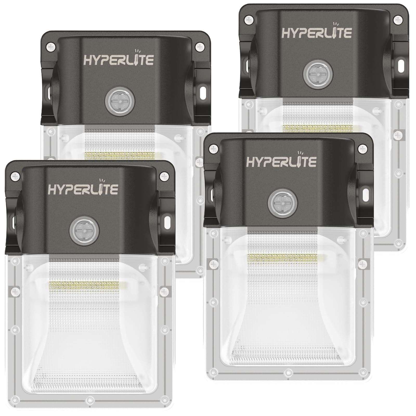 HYPERLITE LED Wall Pack Light: 3600lm 4Pack 5000K Wall Pack Lights Outdoor LED, LED Wall Pack Lights with Photocell Sensor for House, Garage, Door, Yard, Porch, Driveway, Store, Shop, Barn