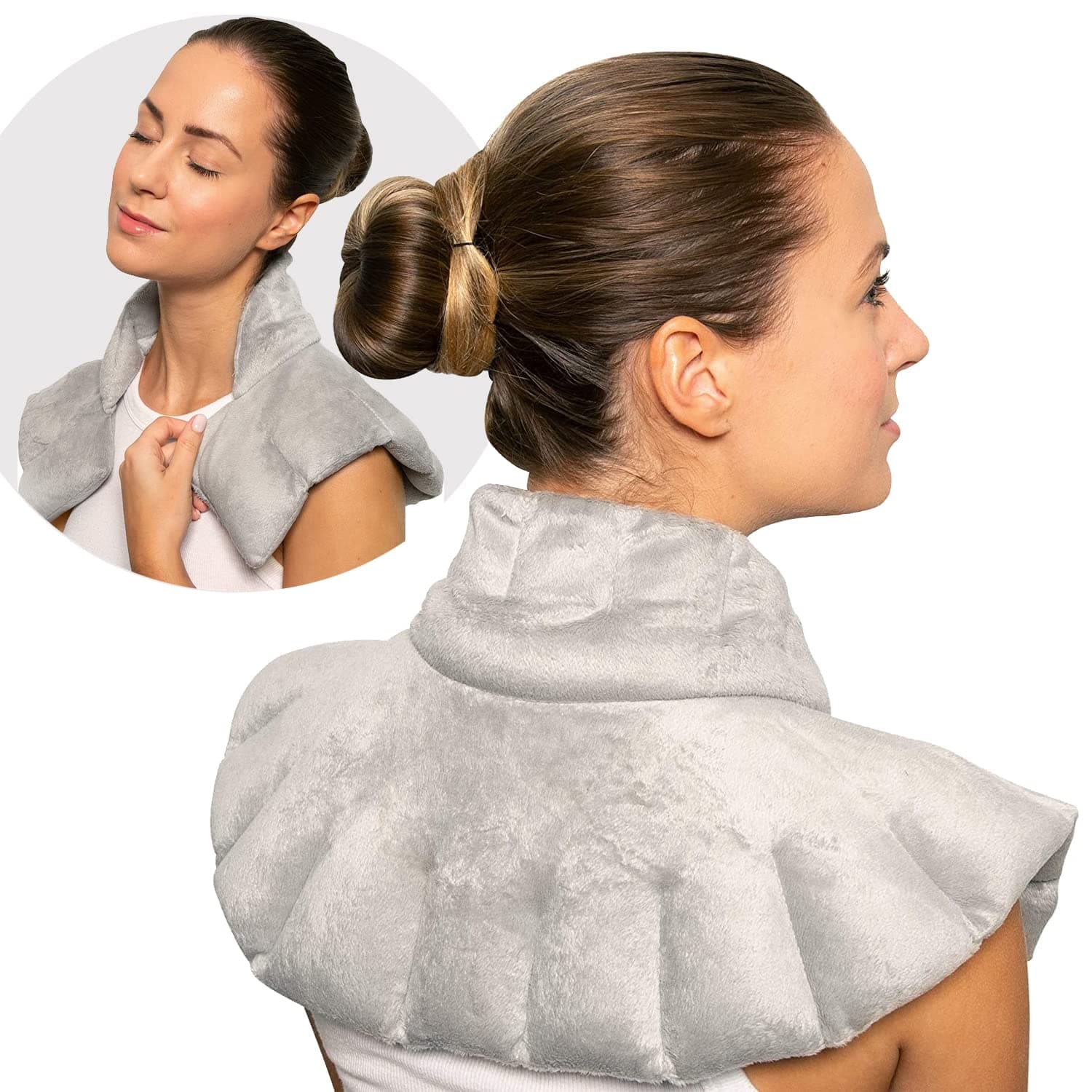 Bed Buddy Lavender Neck and Shoulder Wrap - Microwave Heating Pad for Neck and Shoulders - Moist Heat Cold Therapy for Shoulder Pain, Neck Pain and Pain Relief - Lavender and Chamomile Aromatherapy