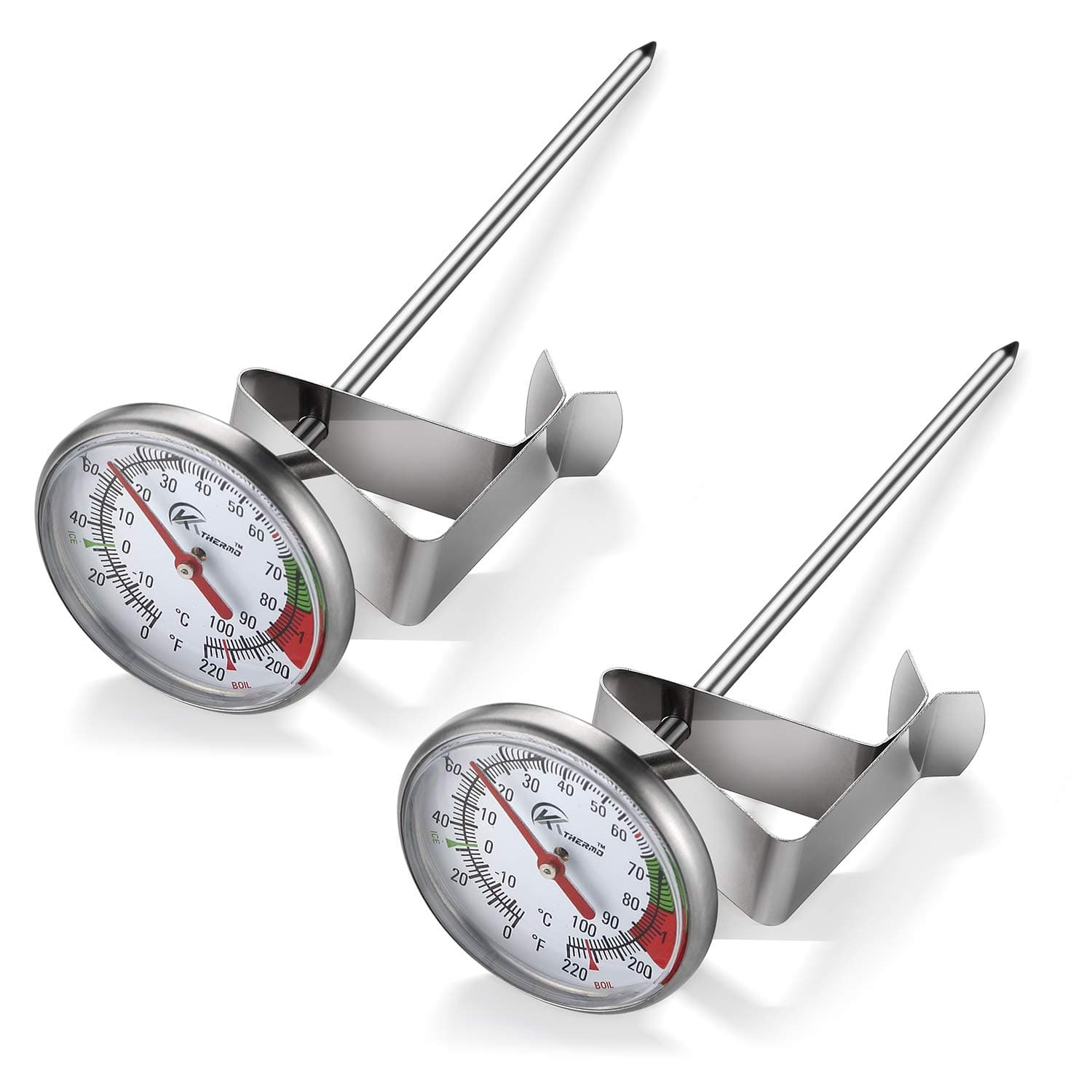 Instand Read 2-Inch Dial Thermometer(2 Pack),Best for The Coffee Drinks,Chocolate Milk Foam