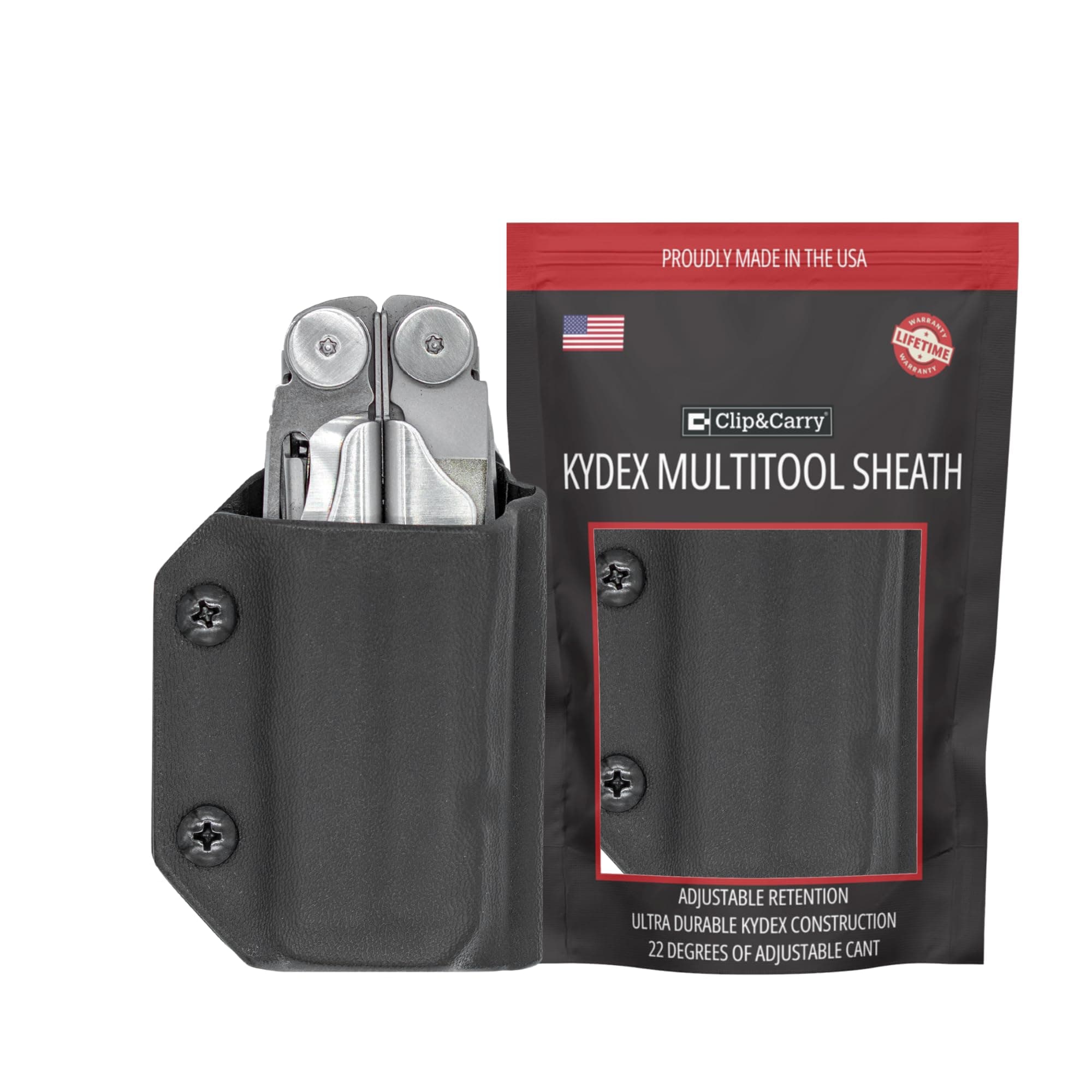 Kydex Multitool Sheath for LEATHERMAN WAVE & WAVE + PLUS - Made in USA - Multi Tool Sheath Holder Cover Belt Pocket Holster - Multi-tool not included