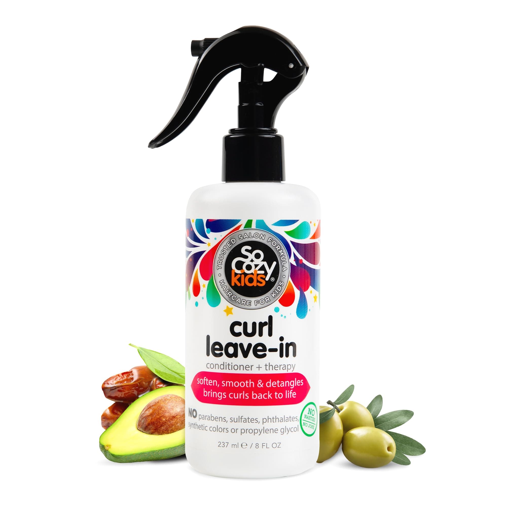 So Cozy SoCozy Curl Leave-In Conditioner - Detangles and Restores Curls While Infusing Them with Moisture for Shiny, Soft Curls - Sweet Pea Scent, 8 Fluid Ounces