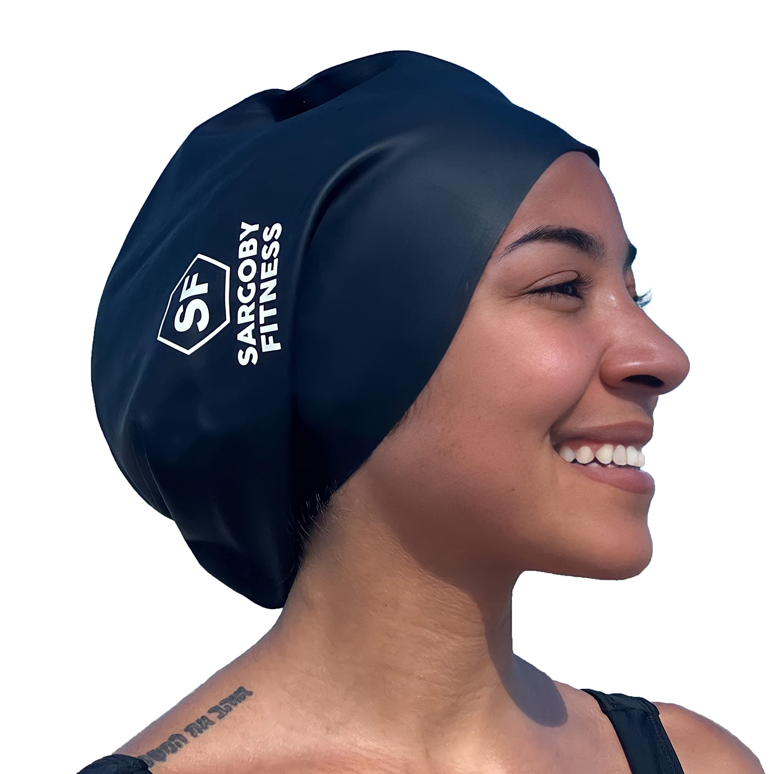 Sargoby Fitness Swim Cap for Dreadlocks and Braids Designed for Bulky and Thick Hairstyles Like Dreadlocks Braids Dreads Locs and Afros