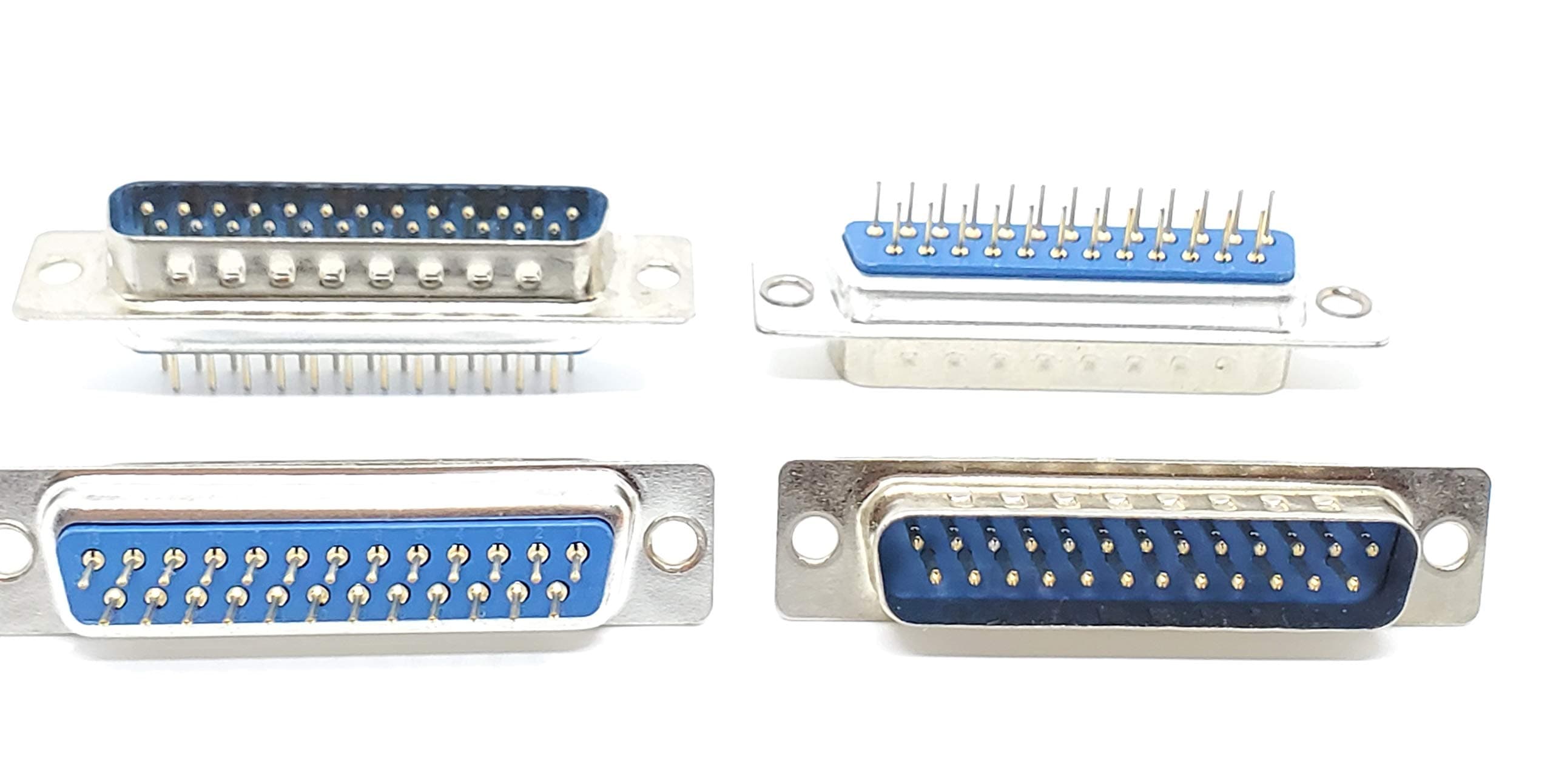 Connectors Pro 10-Pack DB25 M DIP Straight Pins PCB Mount D-Sub DP25M Connector, 25 Pins Male for PC Board