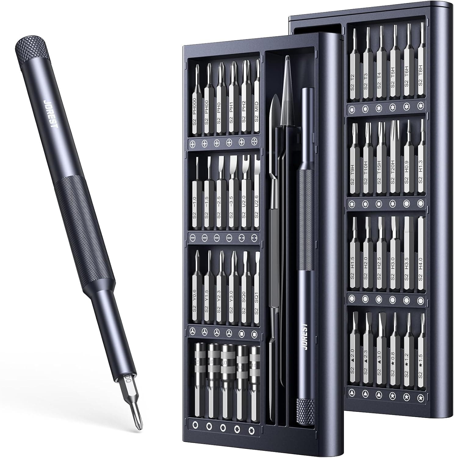 JOREST 50 in 1 Precision Screwdriver Set with Security Torx, Magnetic Mini Repair kit for MacBook, Laptop, PS4, PS5, iPhone, Nintendo Switch, Glasses, Watch, Toy, Stocking Stuffers Gifts for Men