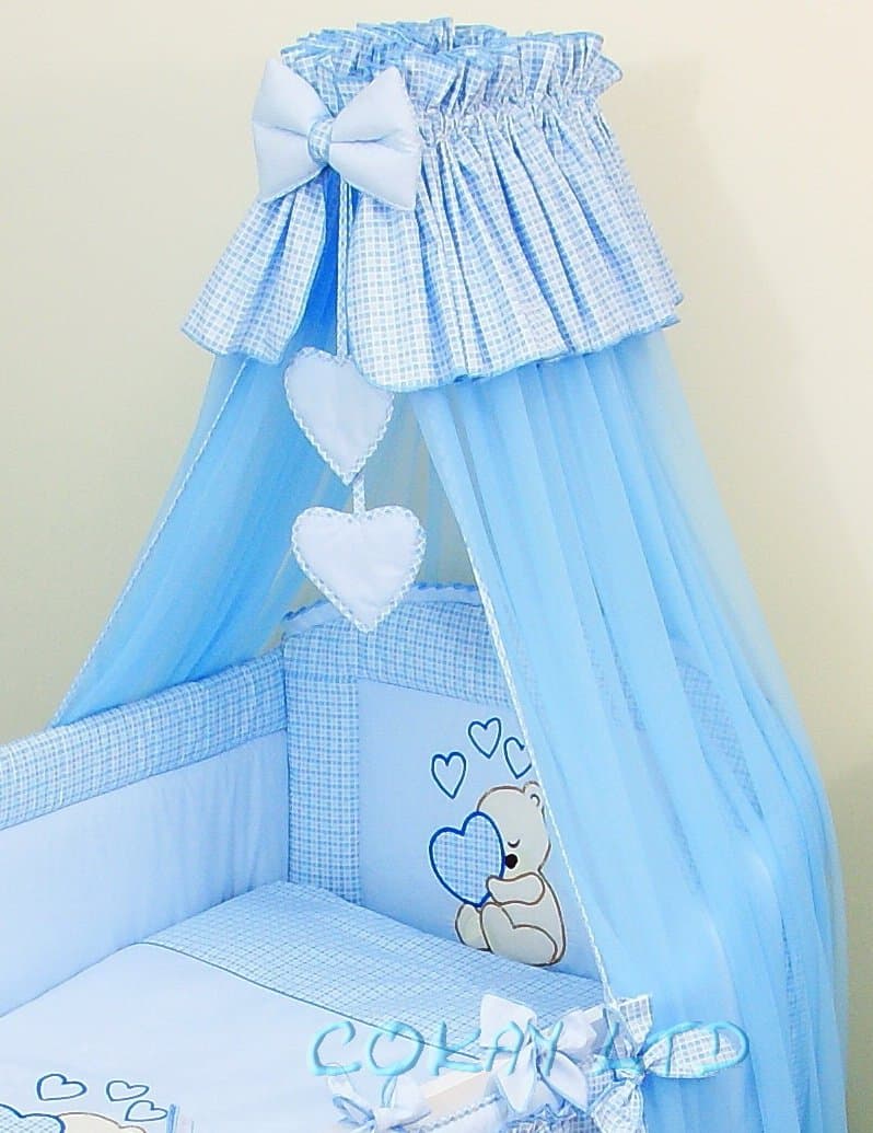Stunning Baby Cot/Cot Bed Canopy Drape/ Mosquito Net Big 320cm and Holder (BLUE)