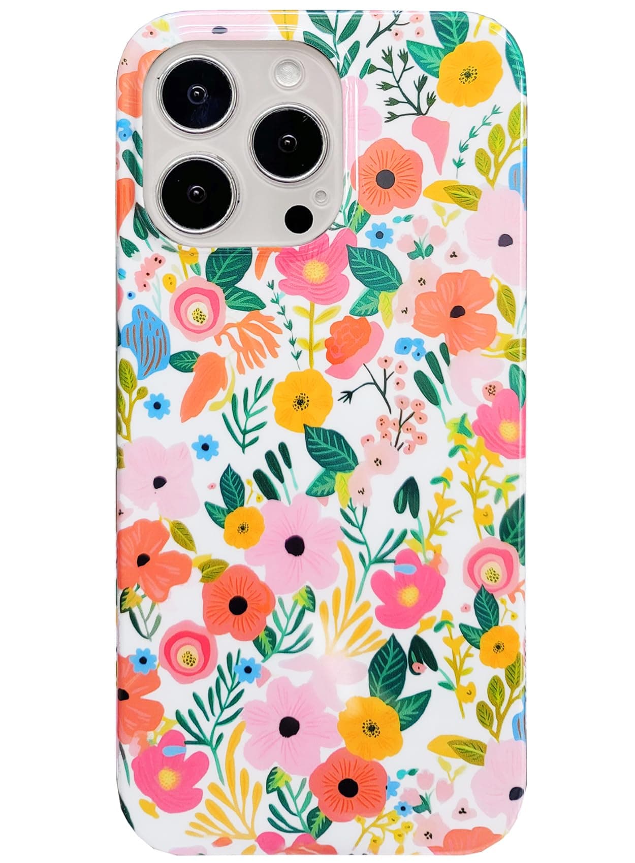 J.westiPhone 12 Pro Max Case 6.7, Soft Shockproof Cute Floral Phone Protective Cover for Women, Garden Flower Pattern Design Slim Fit Anti-Scratch Phone Case for Girl