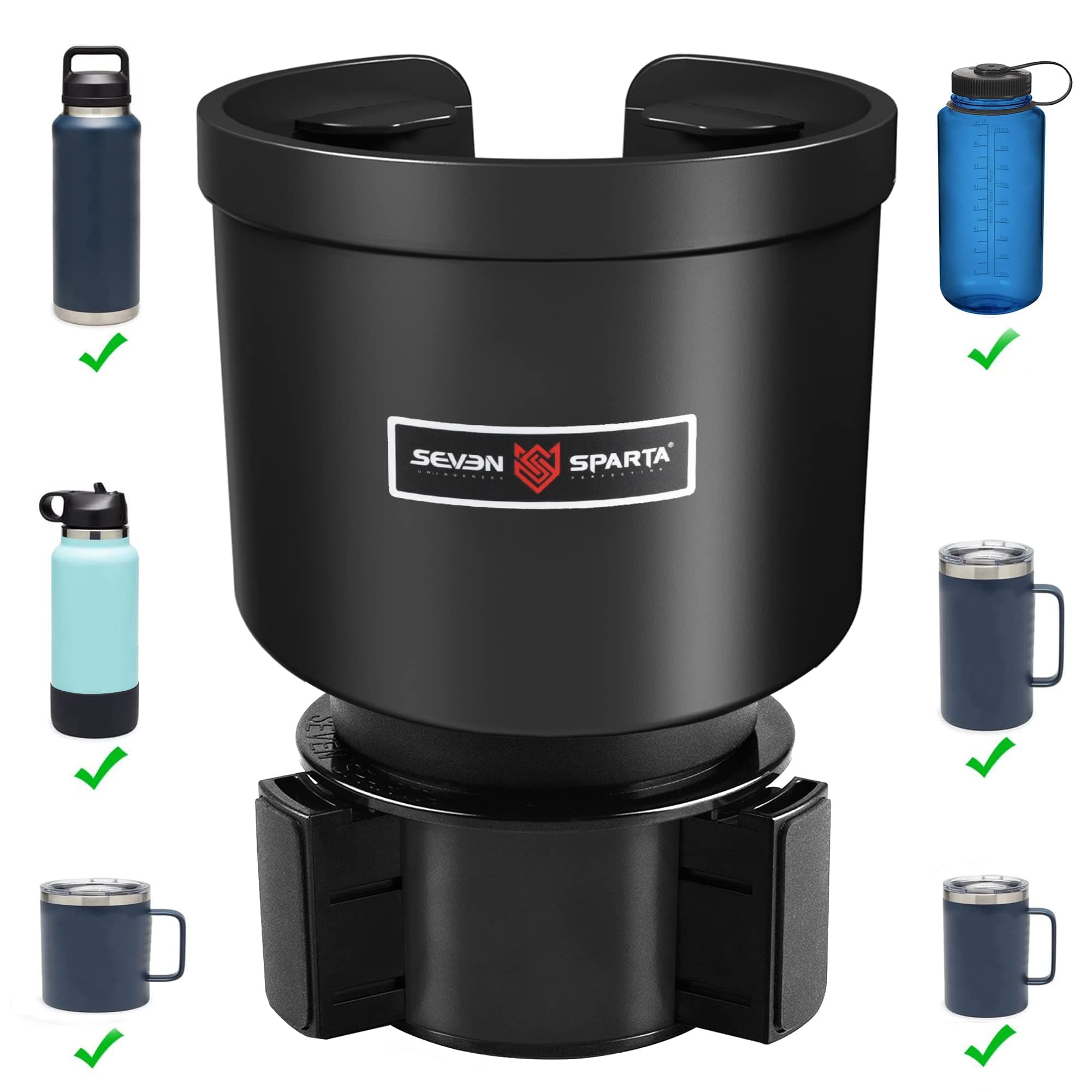 Upgraded Car Cup Holder Expander Adapter with Offset Adjustable Base, Compatible with Yeti 14/24/36/46oz Ramblers, Hydro Flasks 32/40oz, Other Large Bottles Mugs in 3.4"-4.0", 1 Pack